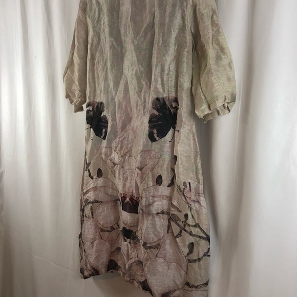 Elenyun Silk/Linen sheer floral half sleeve button front jacket M - Picture 7 of 16